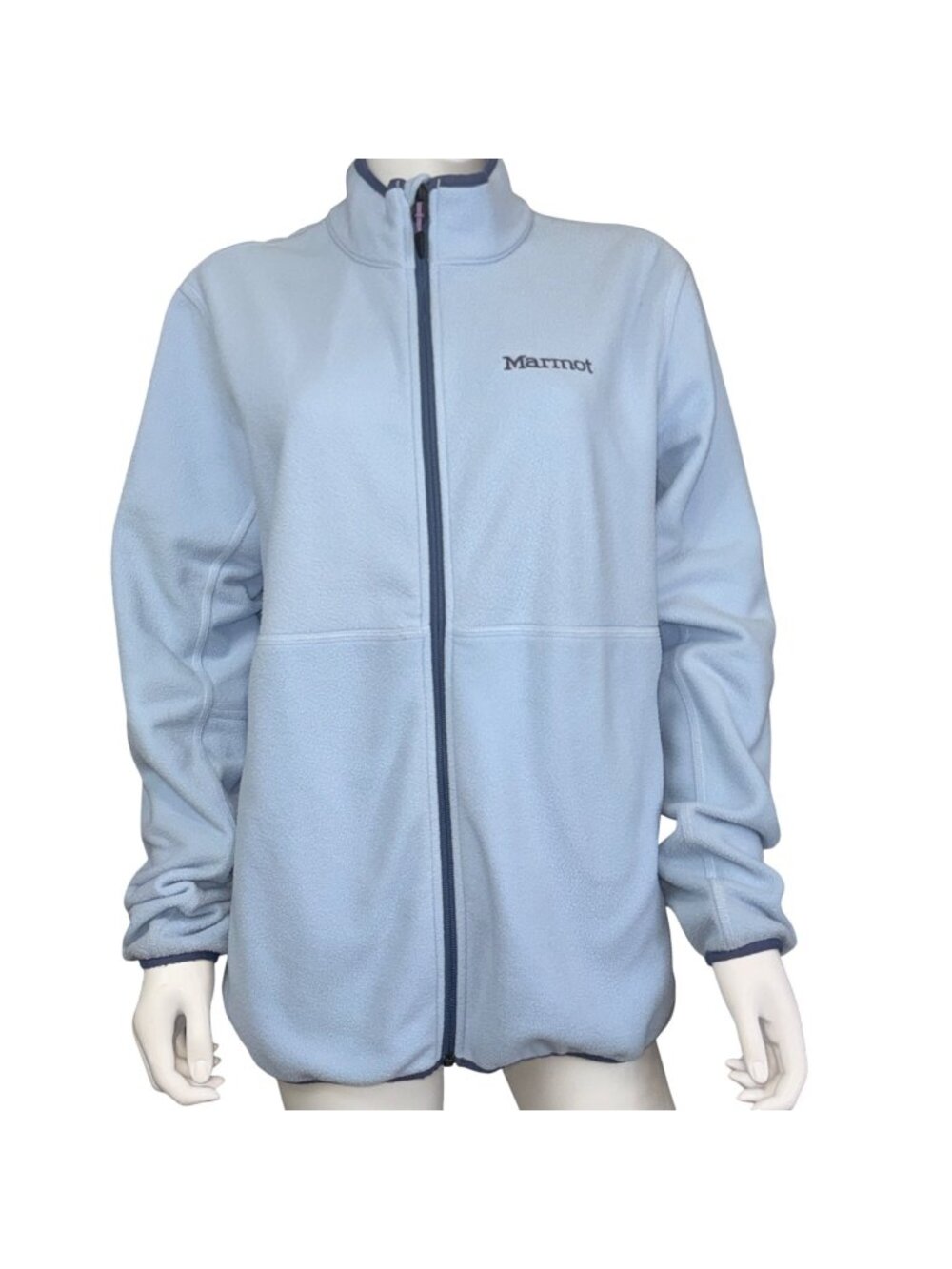 Marmot Fleece Jacket Womens XL Blue Recycled Polyester Full-Zip Lightweight